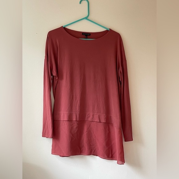 Eileen Fisher silk tunic medium spring summer top - Picture 3 of 5
